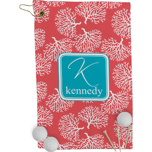 Coral & Teal Golf Towel (Personalized)