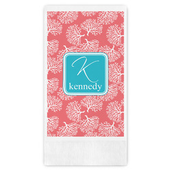 Coral & Teal Guest Paper Towels - Full Color (Personalized)