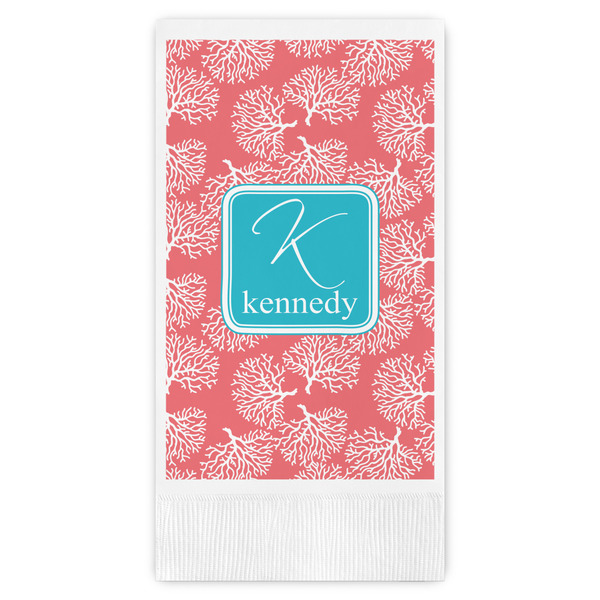 Custom Coral & Teal Guest Paper Towels - Full Color (Personalized)
