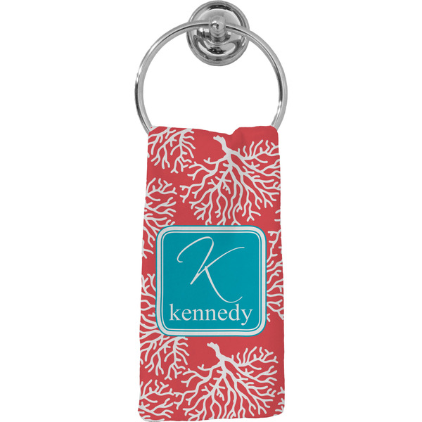 Custom Coral & Teal Hand Towel - Full Print (Personalized)