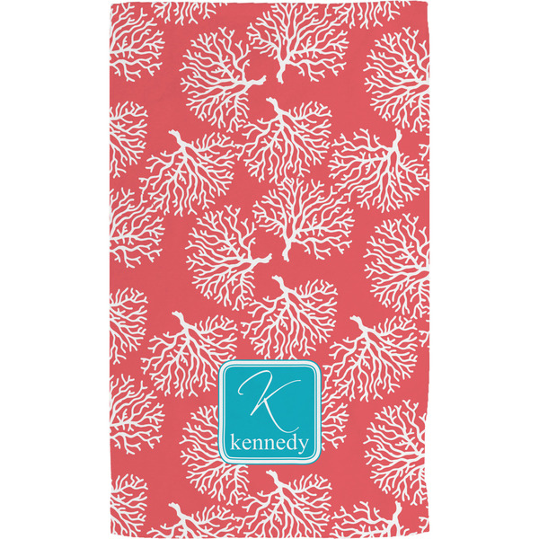 Coral & Teal Hand Towel (Personalized)