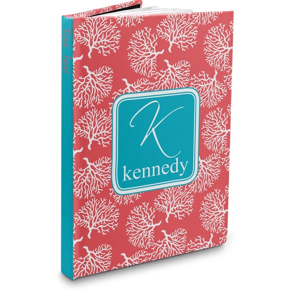 Custom Coral & Teal Hardbound Journal (Personalized)