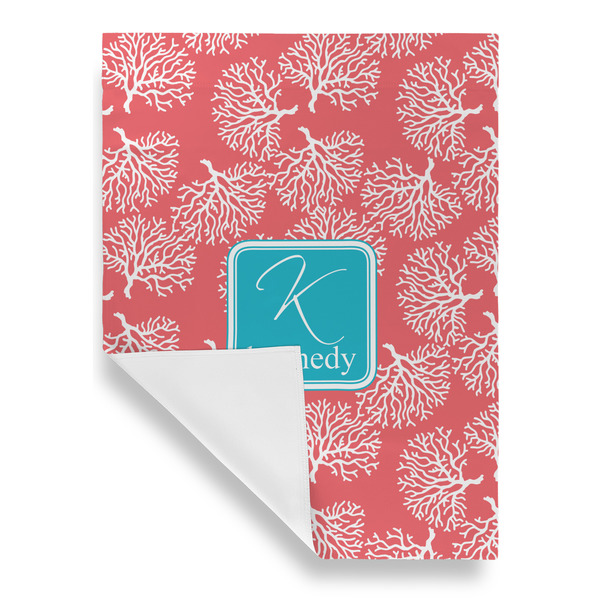 Coral & Teal House Flags - Single Sided - FRONT FOLDED