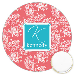 Coral & Teal Printed Cookie Topper - 3.25" (Personalized)