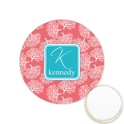 Coral & Teal Printed Cookie Topper - 1.25" (Personalized)