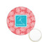 Coral & Teal Printed Cookie Topper - 1.25" (Personalized)