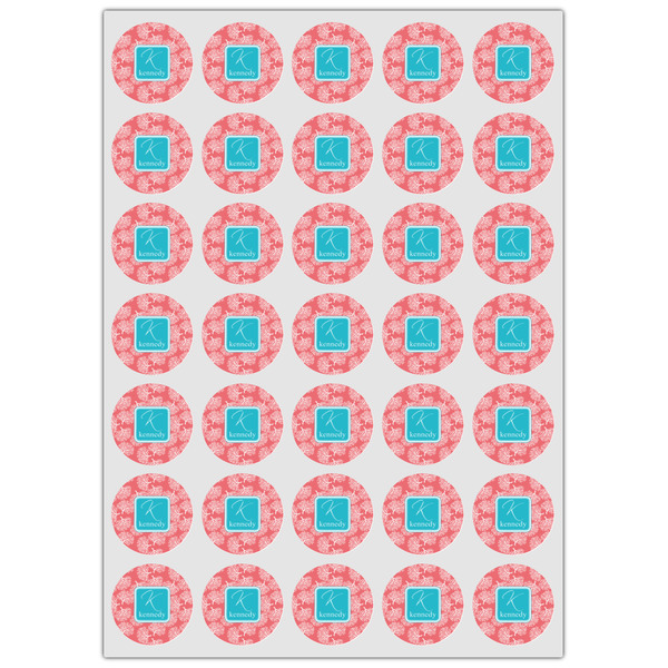 Coral & Teal Icing Circle - XSmall - Set of 35