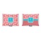 Coral & Teal  Indoor Rectangular Burlap Pillow (Front and Back)