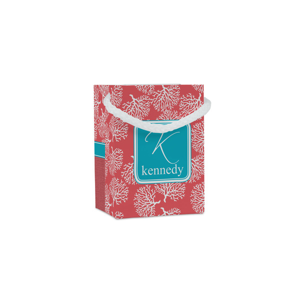 Custom Coral & Teal Jewelry Gift Bags (Personalized)