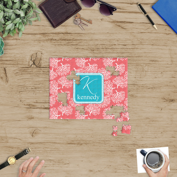 Coral & Teal Jigsaw Puzzle 252 Piece - In Context