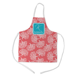 Coral & Teal Kid's Apron w/ Name and Initial