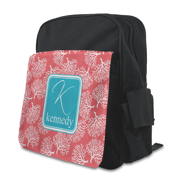 Custom Coral & Teal Preschool Backpack (Personalized)
