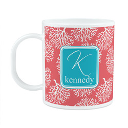 Coral & Teal Plastic Kids Mug (Personalized)