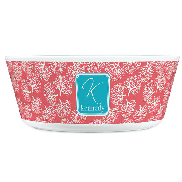 Coral & Teal Kids Bowls - FRONT