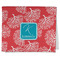 Coral & Teal Kitchen Towel - Poly Cotton - Folded Half