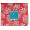 Coral & Teal Kitchen Towel - Poly Cotton w/ Name and Initial