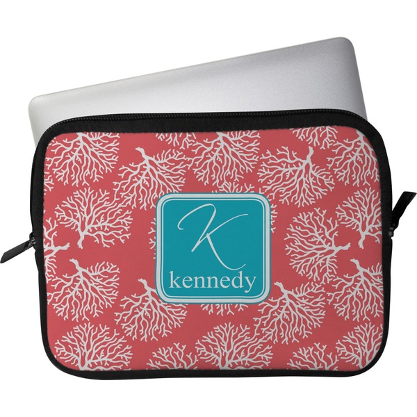 Custom Coral & Teal Laptop Sleeve / Case (Personalized)