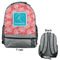 Coral & Teal Large Backpack - Gray - Front & Back View