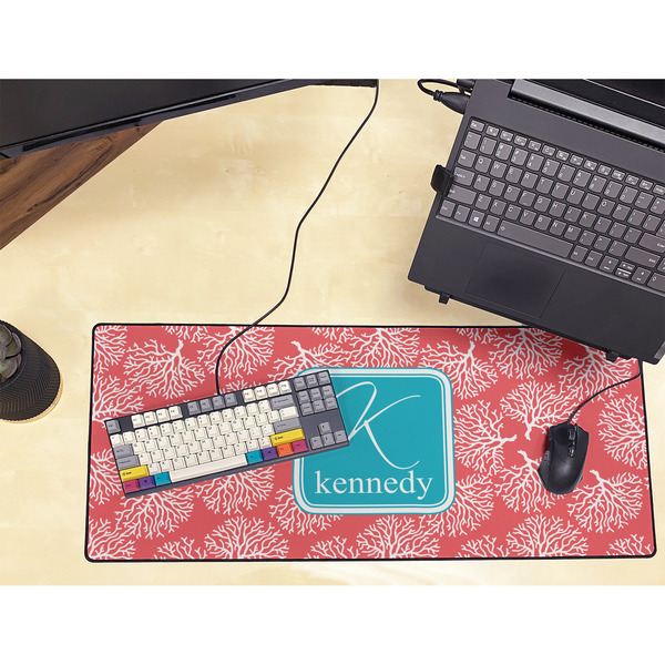 Coral & Teal Large Gaming Mats - LIFESTYLE