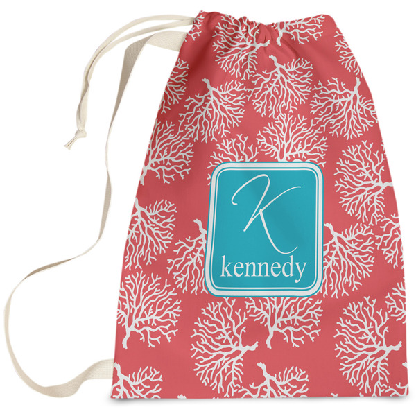 Custom Coral & Teal Laundry Bag (Personalized)