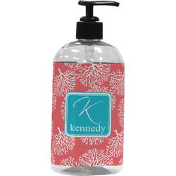 Coral & Teal Plastic Soap / Lotion Dispenser (Personalized)