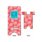 Coral & Teal Large Phone Stand - Front & Back