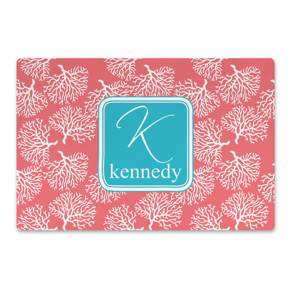 Custom Coral & Teal Large Rectangle Car Magnet (Personalized)