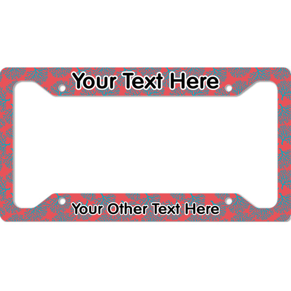 Custom Coral & Teal License Plate Frame - Style A (Personalized)