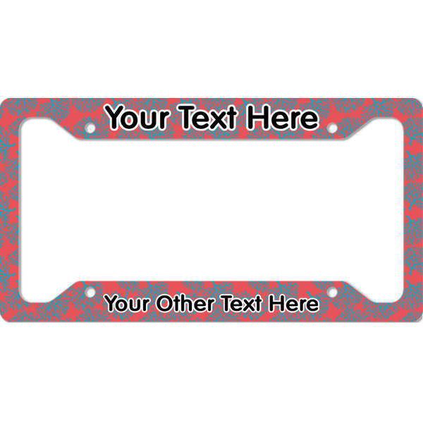 Custom Coral & Teal License Plate Frame (Personalized)