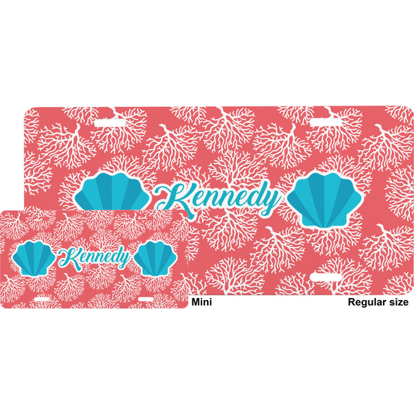 Coral & Teal License Plate (Sizes)