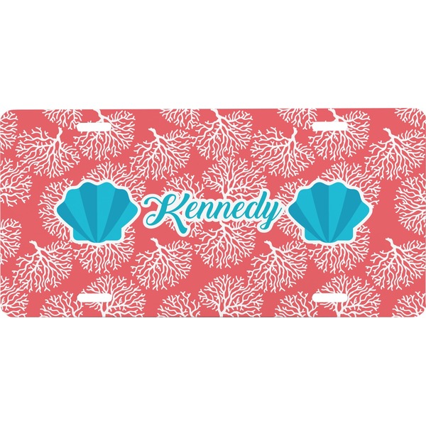 Custom Coral & Teal Front License Plate (Personalized)