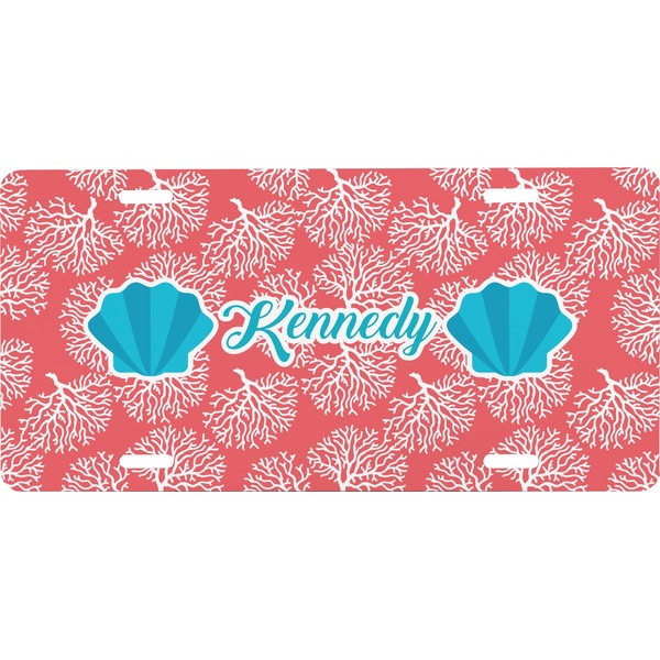 Custom Coral & Teal Front License Plate (Personalized)