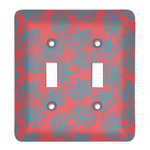 Coral & Teal Light Switch Cover (2 Toggle Plate)