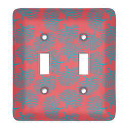 Coral & Teal Light Switch Cover (2 Toggle Plate)