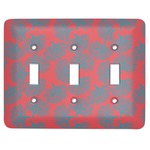 Coral & Teal Light Switch Cover (3 Toggle Plate)