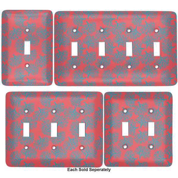 Coral & Teal Light Switch Covers all sizes