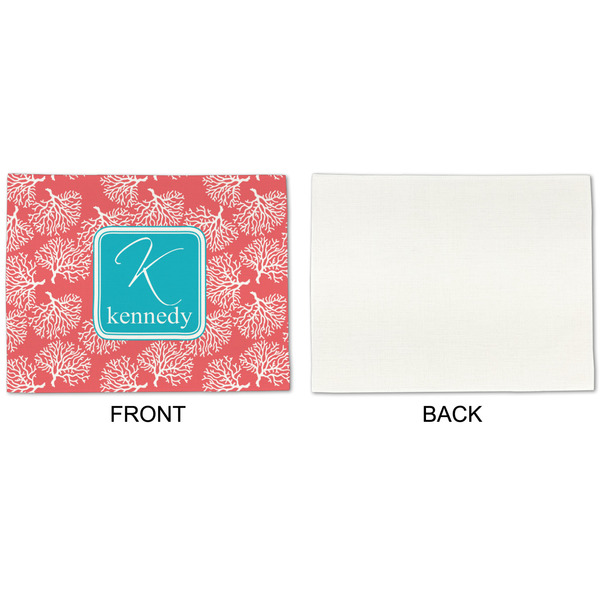 Coral & Teal Linen Placemat - APPROVAL Single (single sided)