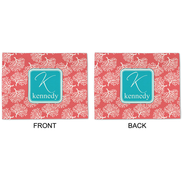 Coral & Teal Linen Placemat - APPROVAL (double sided)
