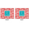 Coral & Teal Linen Placemat - APPROVAL (double sided)