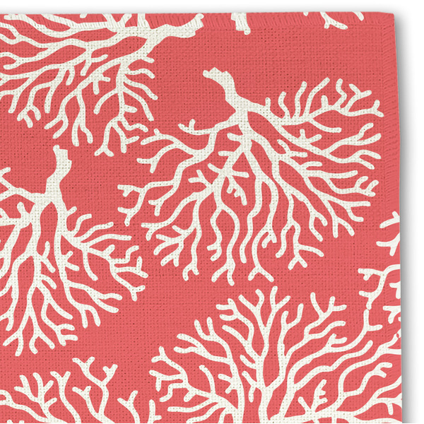 Coral & Teal Linen Placemat - DETAIL