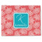 Coral & Teal Single-Sided Linen Placemat - Single w/ Name and Initial
