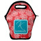 Coral & Teal Lunch Bag - Front