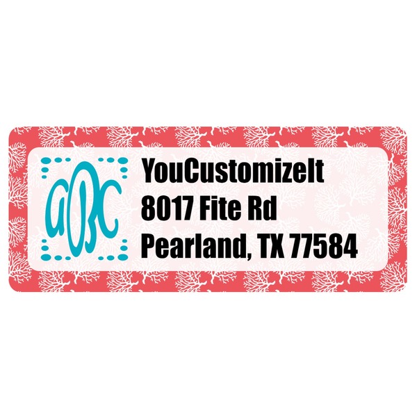 Custom Coral & Teal Return Address Labels (Personalized)