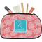 Coral & Teal Makeup / Cosmetic Bag - Medium (Personalized)
