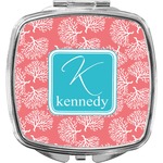 Coral & Teal Compact Makeup Mirror (Personalized)