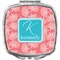 Coral & Teal Compact Makeup Mirror (Personalized)