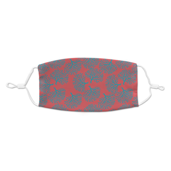 Custom Coral & Teal Kid's Cloth Face Mask - Standard