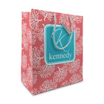 Coral & Teal Medium Gift Bag (Personalized)