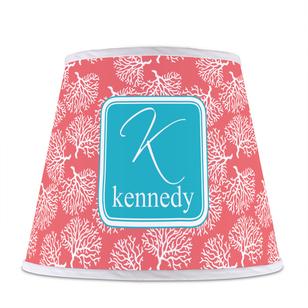 Coral & Teal Poly Film Empire Lampshade - Front View