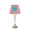 Coral & Teal Poly Film Empire Lampshade - On Stand